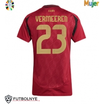 Camiseta Bélgica Arthur Vermeeren #23 Primera Equipación para mujer Eurocopa 2024 manga corta